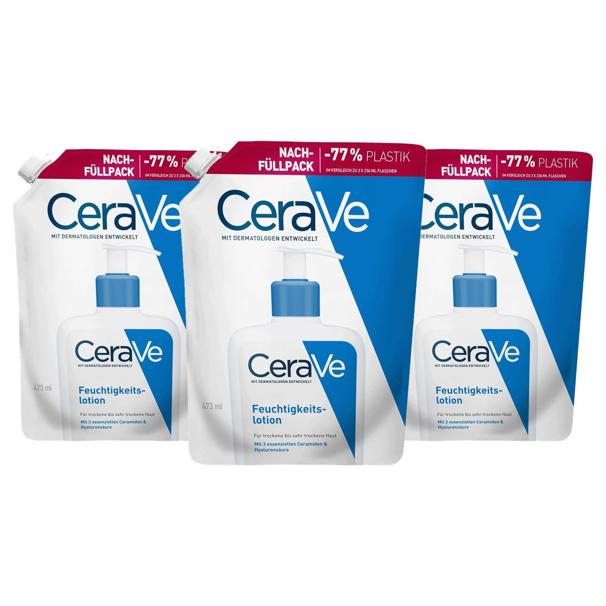 CeraVe Vochtinbrengende Lotion Droge Huid 473 ml Navulverpakking - 3-pack