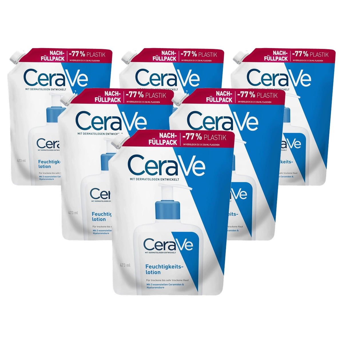CeraVe Vochtinbrengende Lotion Droge Huid 473 ml Navulverpakking - 6-pack