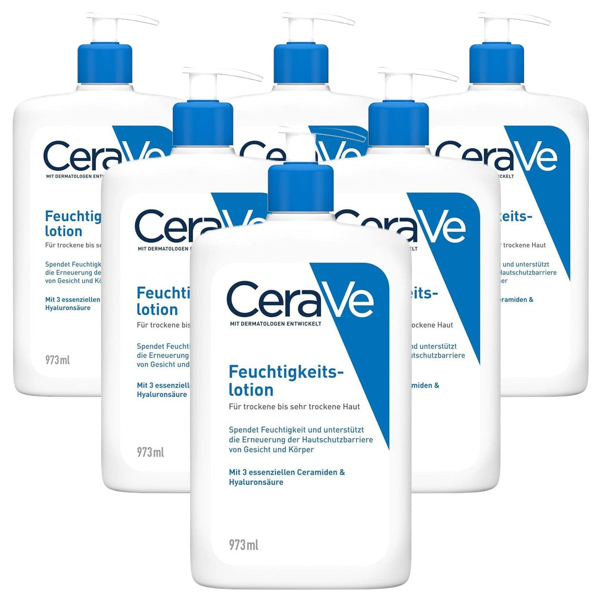 CeraVe Vochtinbrengende Lotion voor Droge Huid, Lichaam en Gezicht 973 ml - 6-pack