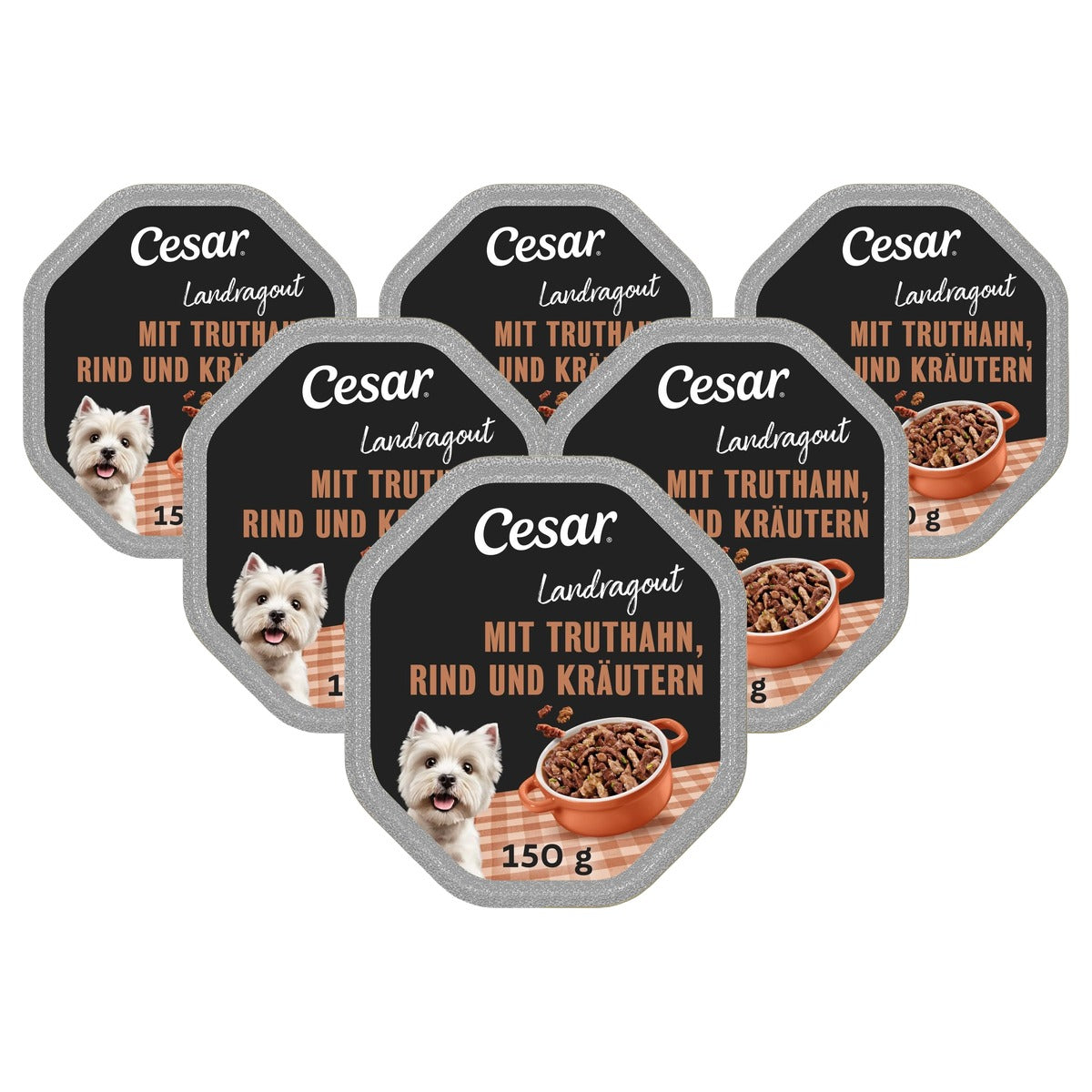 Cesar Landkeuken hondenvoer vlees in jus en groenten 150 g - 6-pack