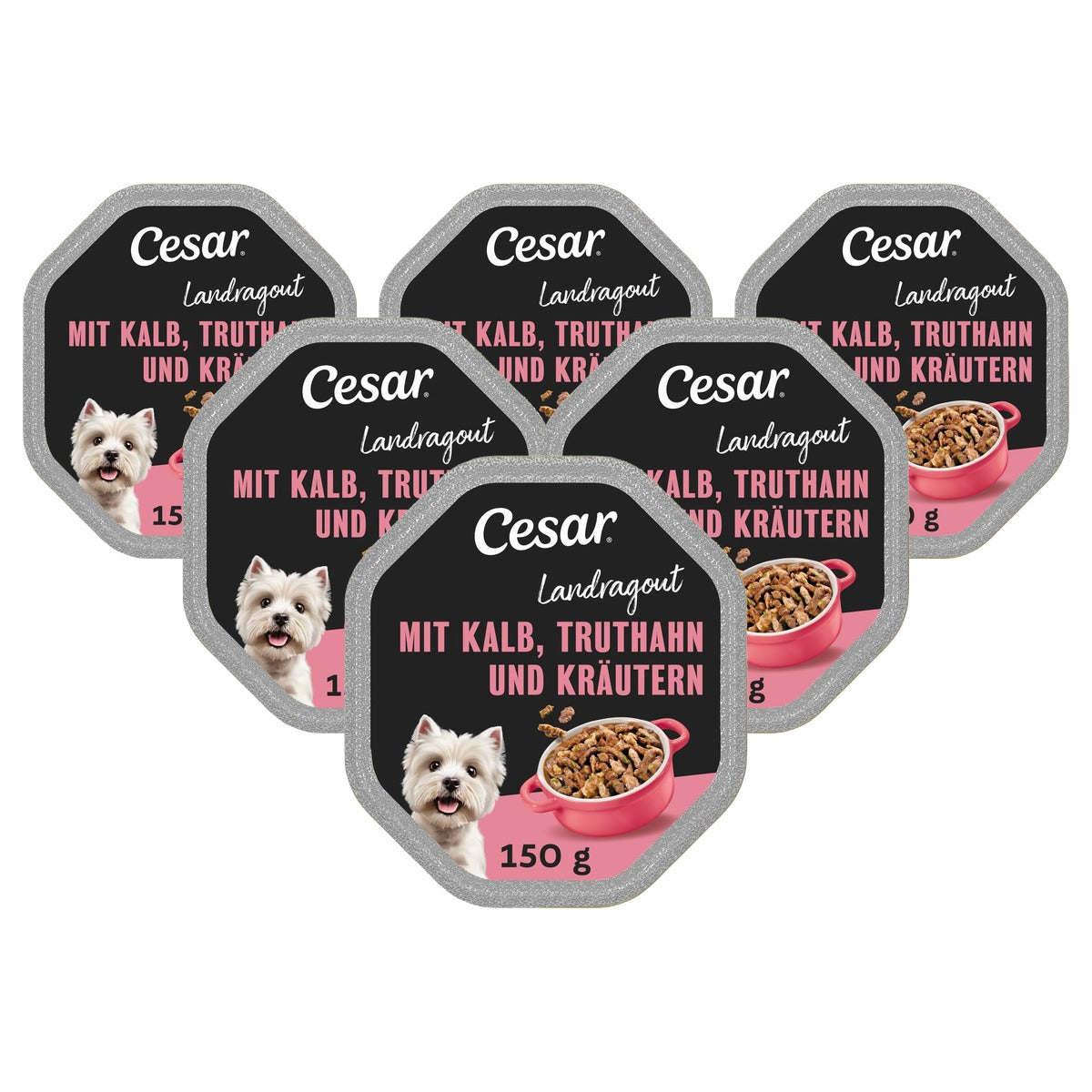 Cesar Landkeuken hondenvoer vlees in jus en groenten 150 g - 6-pack