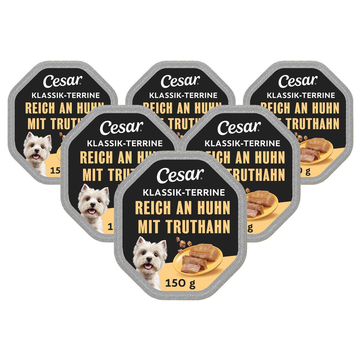 Cesar Klassieke Terrine hondenvoer kip en kalkoen 14 x 150 g - 6-pack