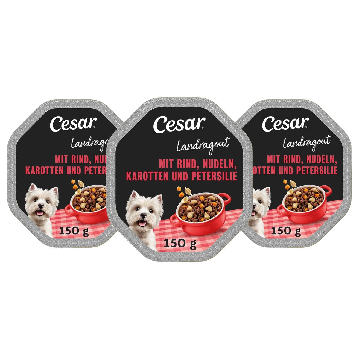 Cesar Landkeuken natvoer 150 g - 3-pack