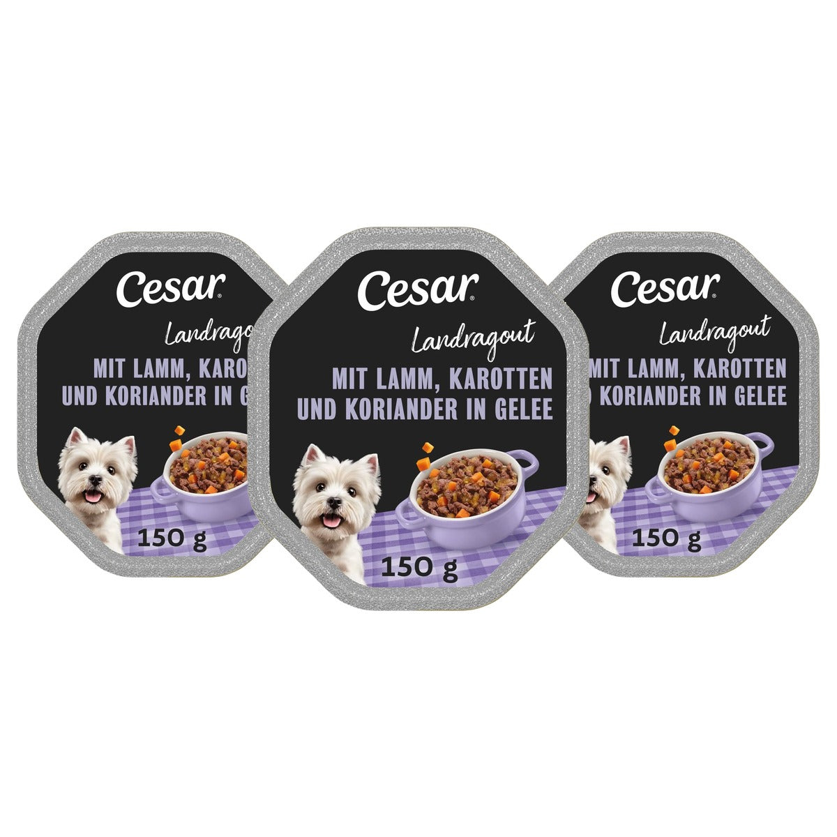 Cesar Landragout hondenvoer lam, wortel en koriander in gelei 14 x 150 g - 3-pack