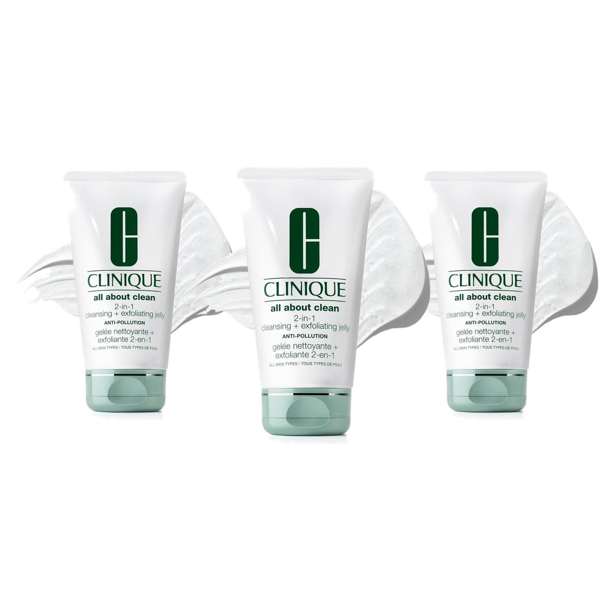 Clinique All About Clean™ 2-in-1 Cleansing + Exfoliating Jelly 150 ml - 3 stuks