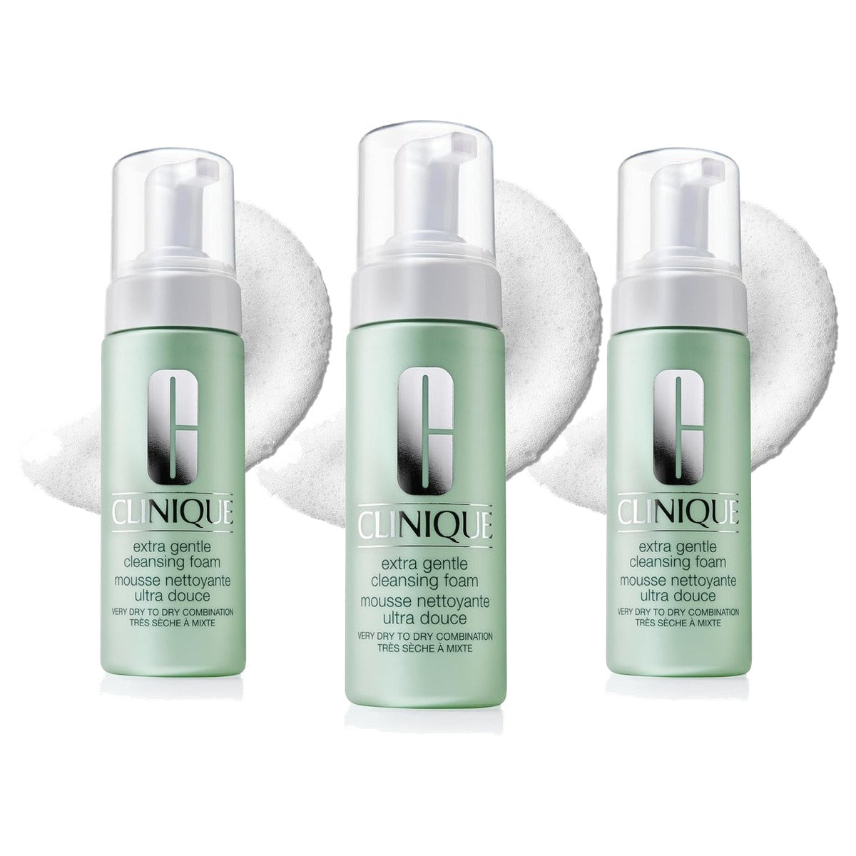 Clinique Extra Gentle Cleansing Foam 125 ml - 3 stuks