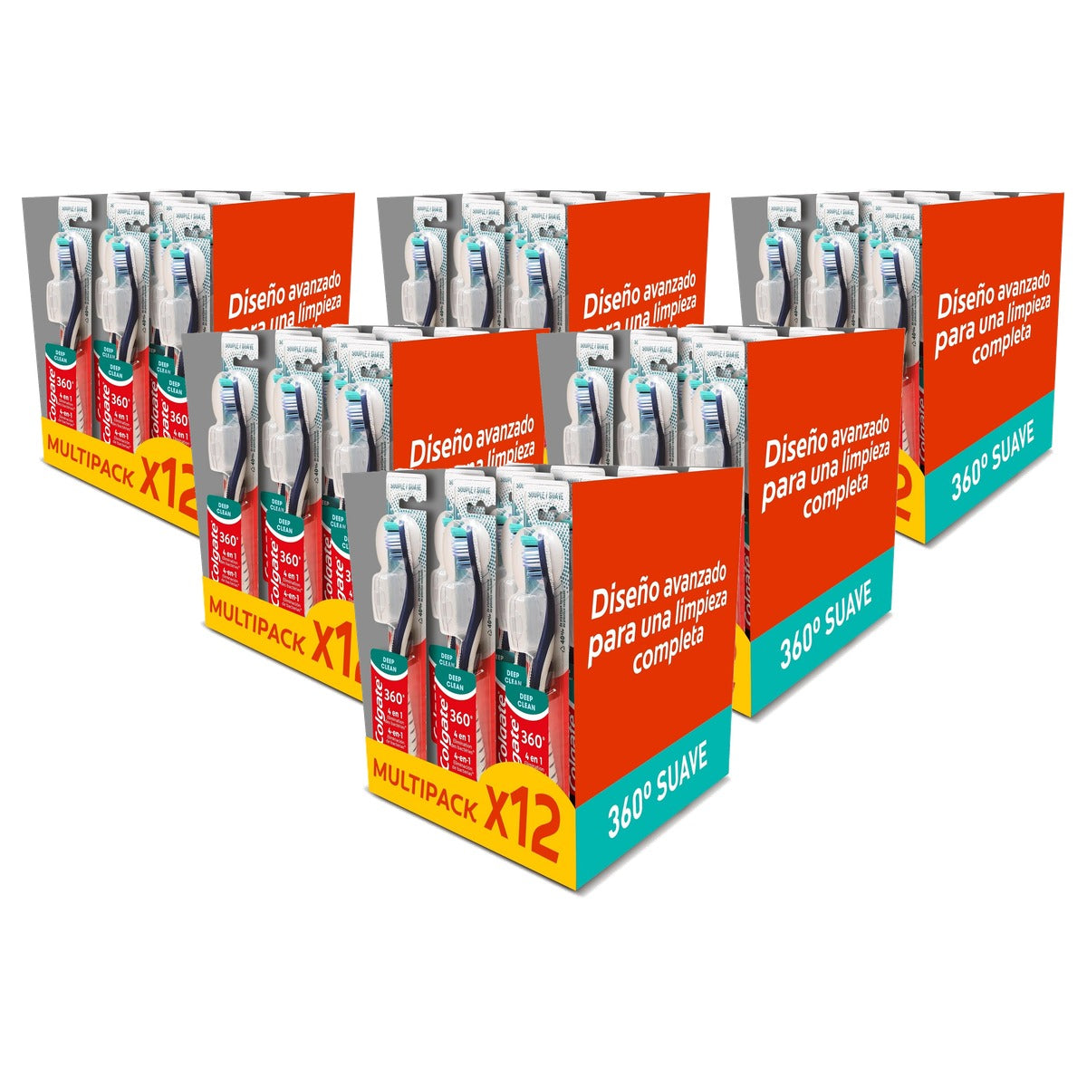 Colgate 360 Deep Clean zachte tandenborstels 6 x 12 stuks - Voordeelverpakking