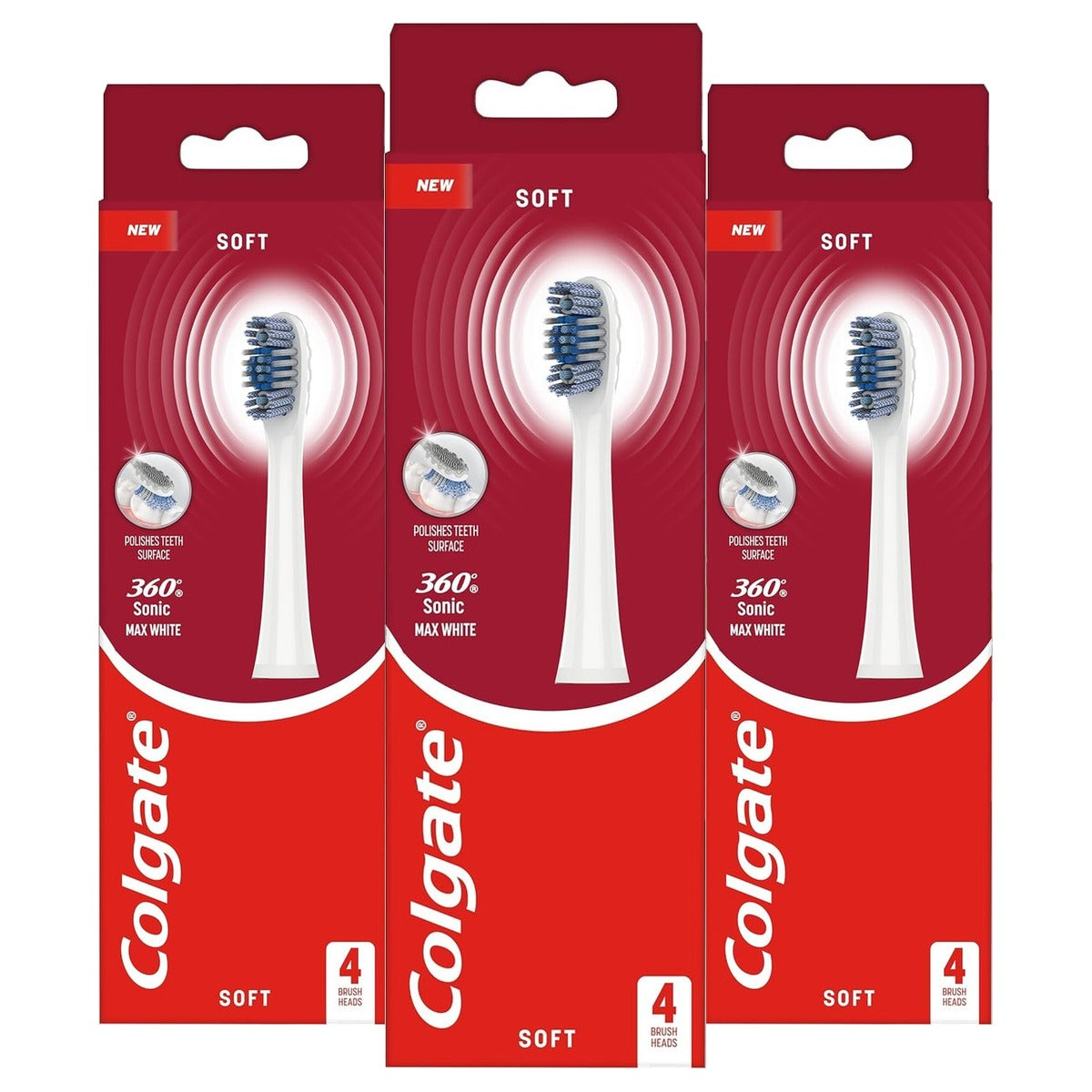 Colgate 360 Sonic Max Vervangborstels Wit - 3-pack