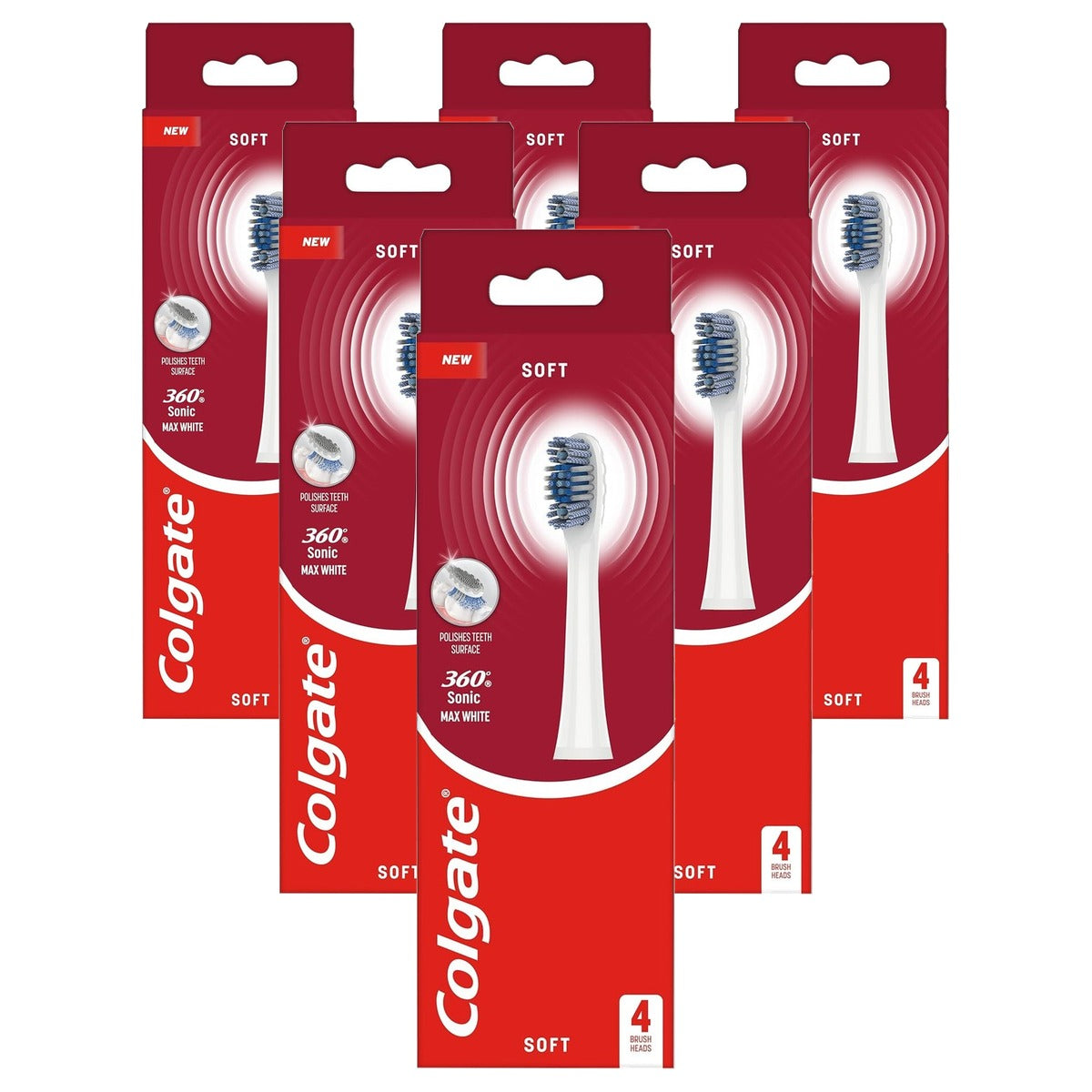 Colgate 360 Sonic Max Vervangborstels Wit - 6-pack