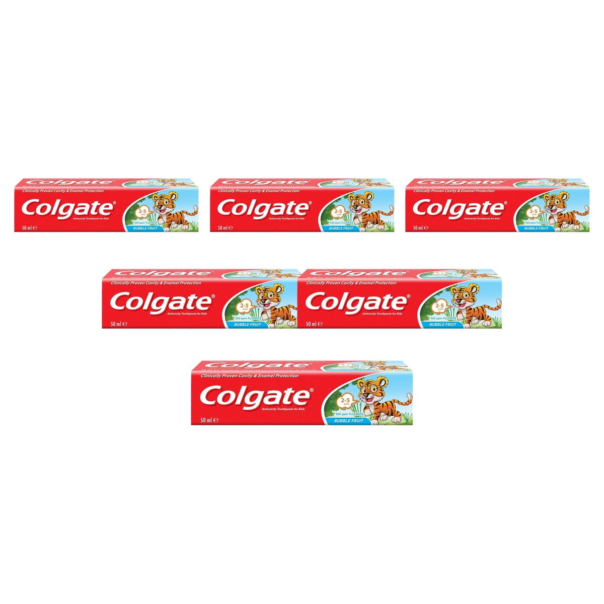 Colgate Kids Bubble Fruit tandpasta 2-5 jaar 6 x 50 ml - Voordeelverpakking