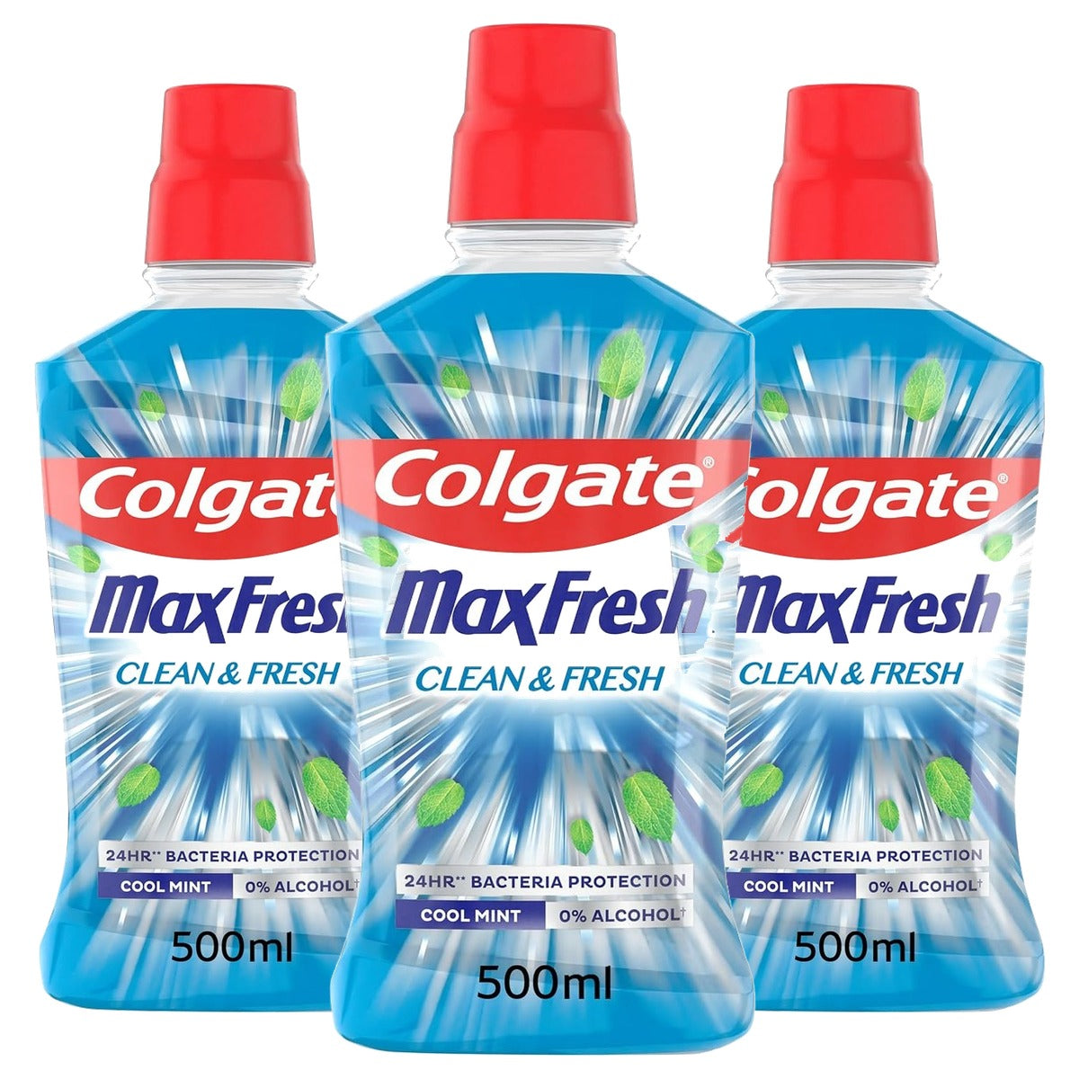 Colgate Max Fresh Clean & Fresh mondwater zonder alcohol 3 x 500 ml - Voordeelverpakking