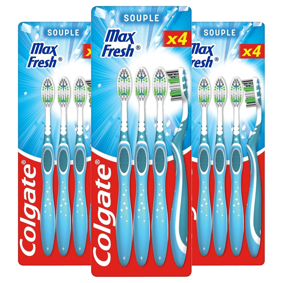 Colgate Max Fresh zachte tandenborstels 4 tandenborstels - 3-pack