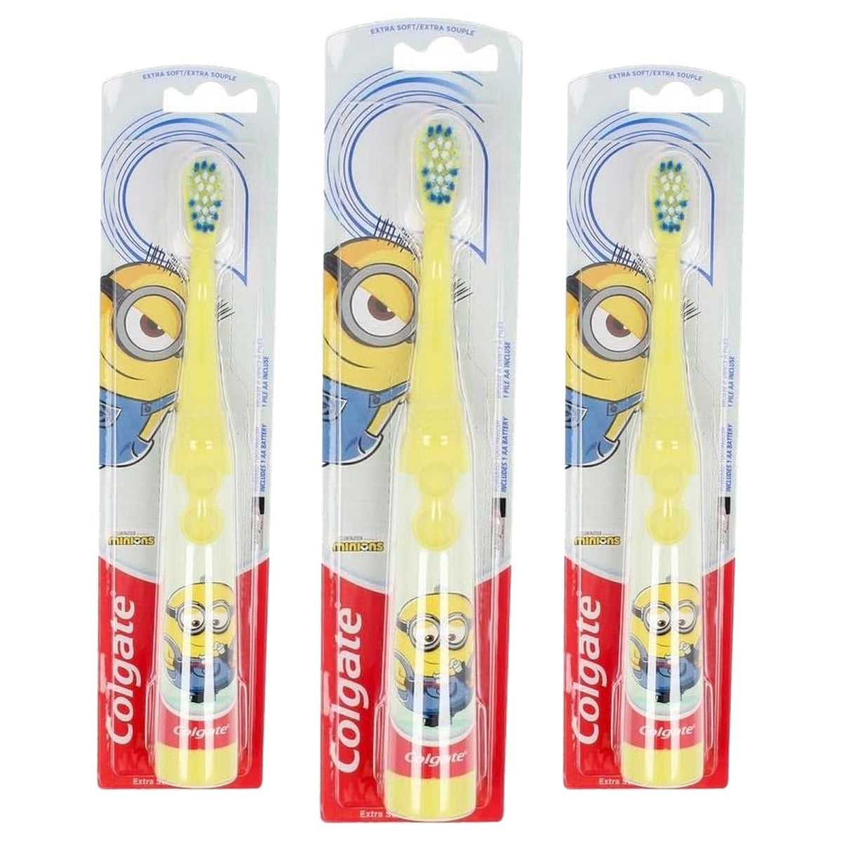 Colgate Minions Kids Extra Zachte Batterij Tandenborstel 3+ Jaar - 3-pack