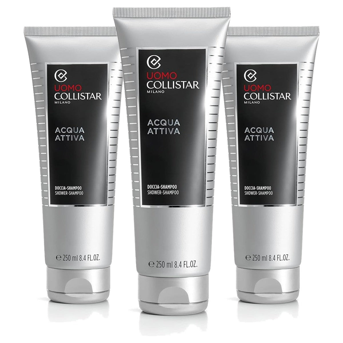 Collistar Acqua Attiva Douchegel Shampoo voor Mannen 250 ml - 3-pack