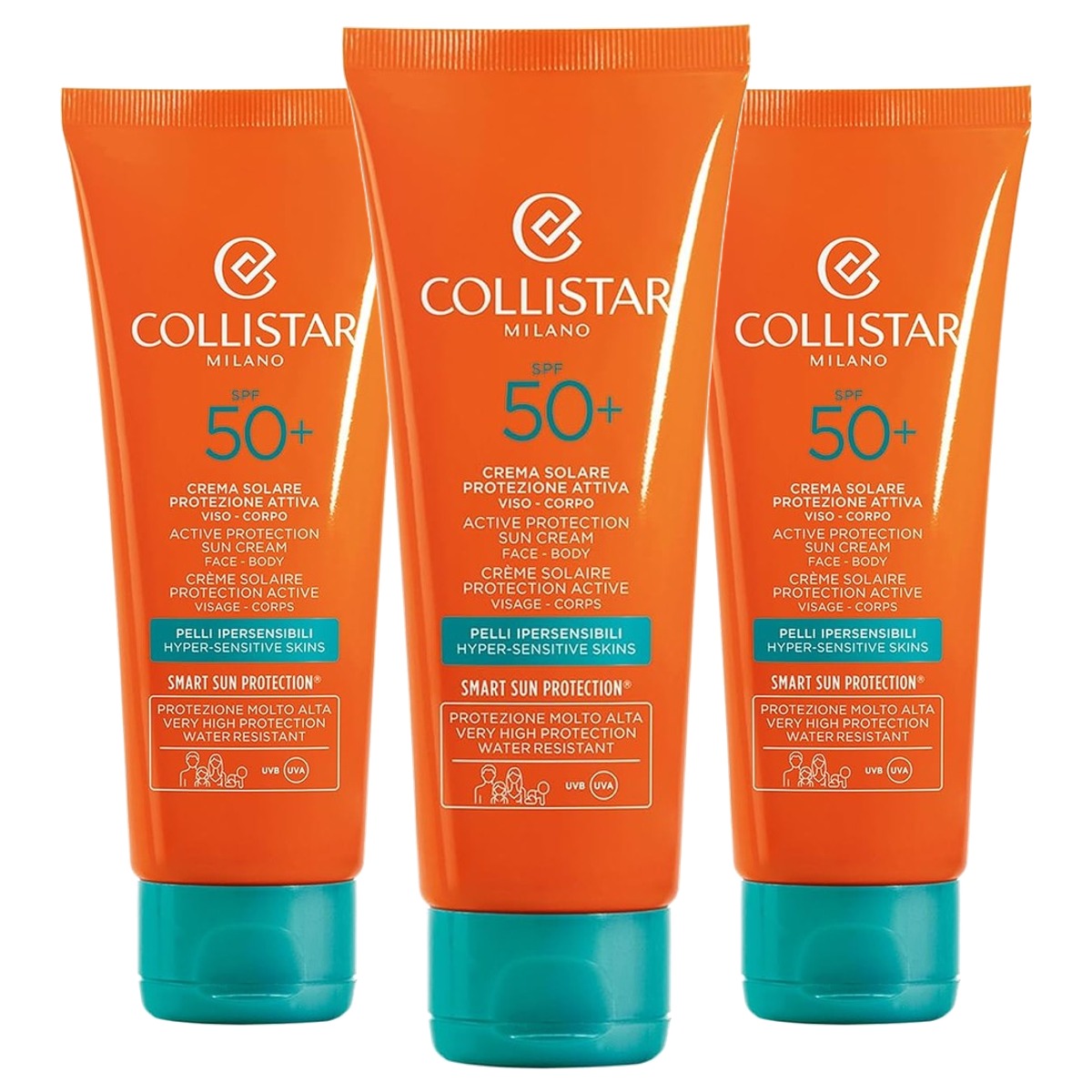 Collistar Actief Beschermende Zonnecrème SPF 50+, 100 ml - 3-pack