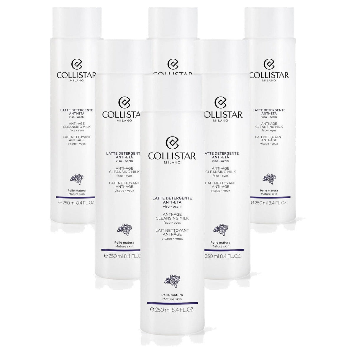 Collistar Anti-Aging Reinigingsmelk voor Gezicht en Ogen 250 ml - 6-pack