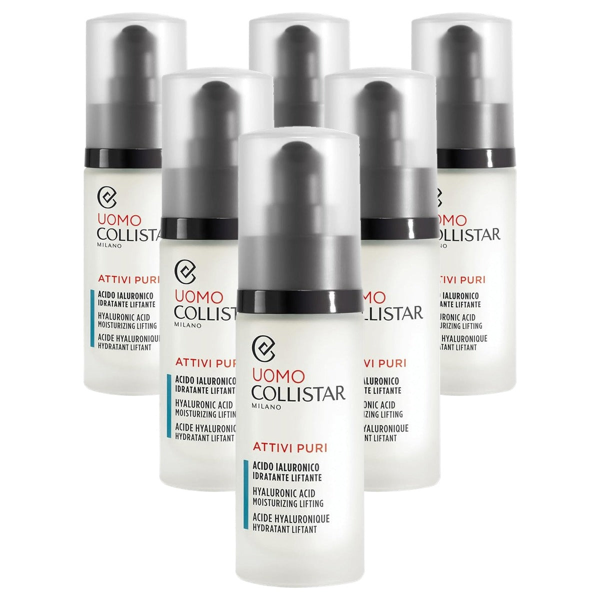 Collistar Attivi Puri Hydraterend Anti-Rimpelserum voor Mannen 30 ml - 6-pack