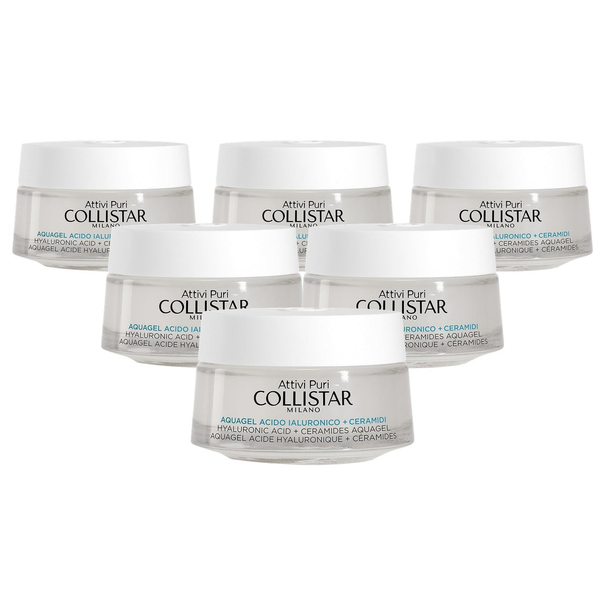 Collistar Attivi Puri Hyaluronzuur + Ceramide Aquagel 50 ml - 6-pack