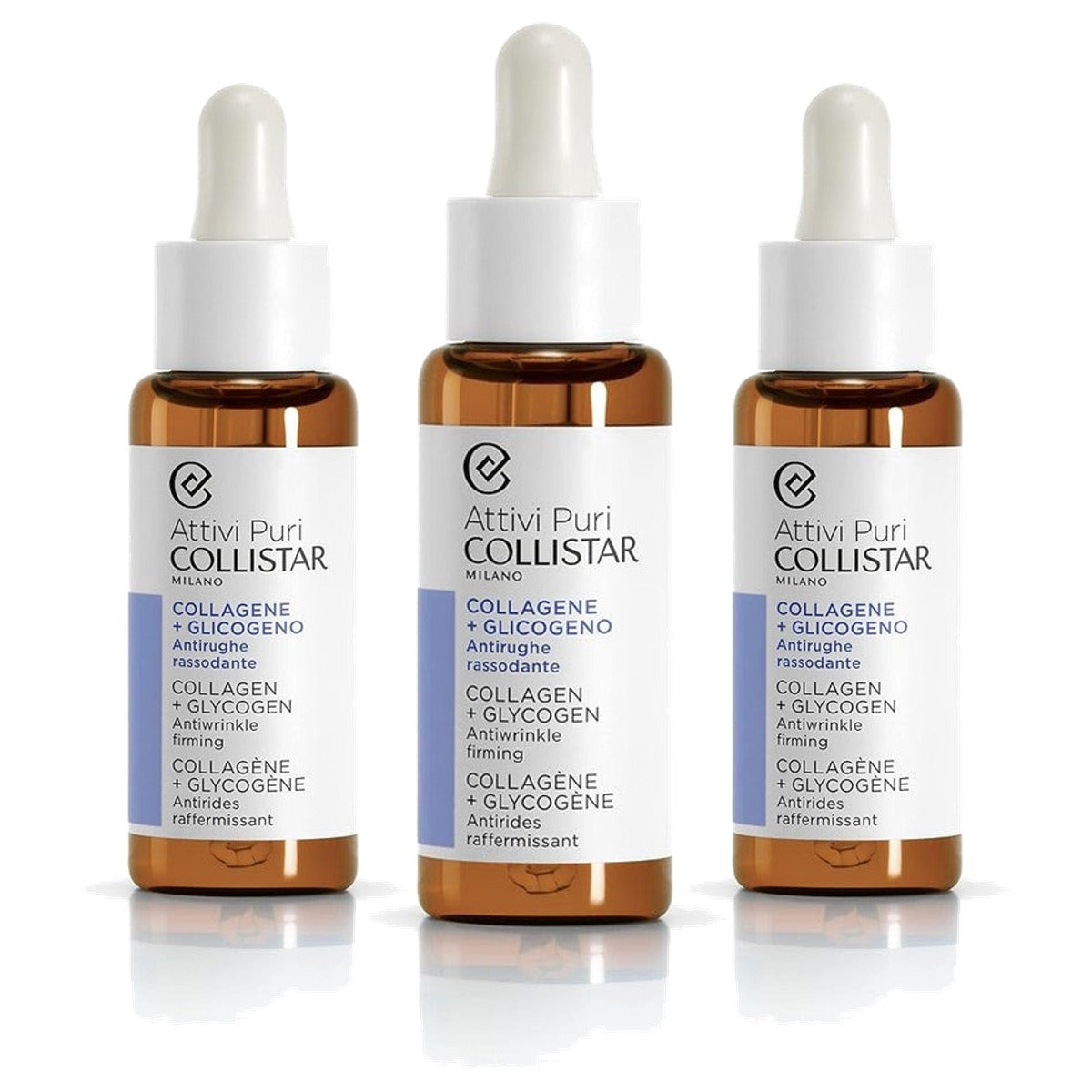 Collistar Attivi Puri Collageen + Glycogeenserum 30 ml - 3-pack