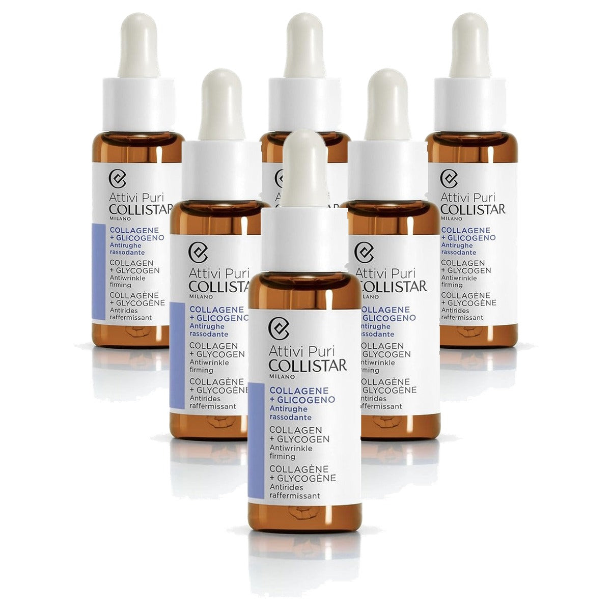 Collistar Attivi Puri Collageen + Glycogeenserum 30 ml - 6-pack