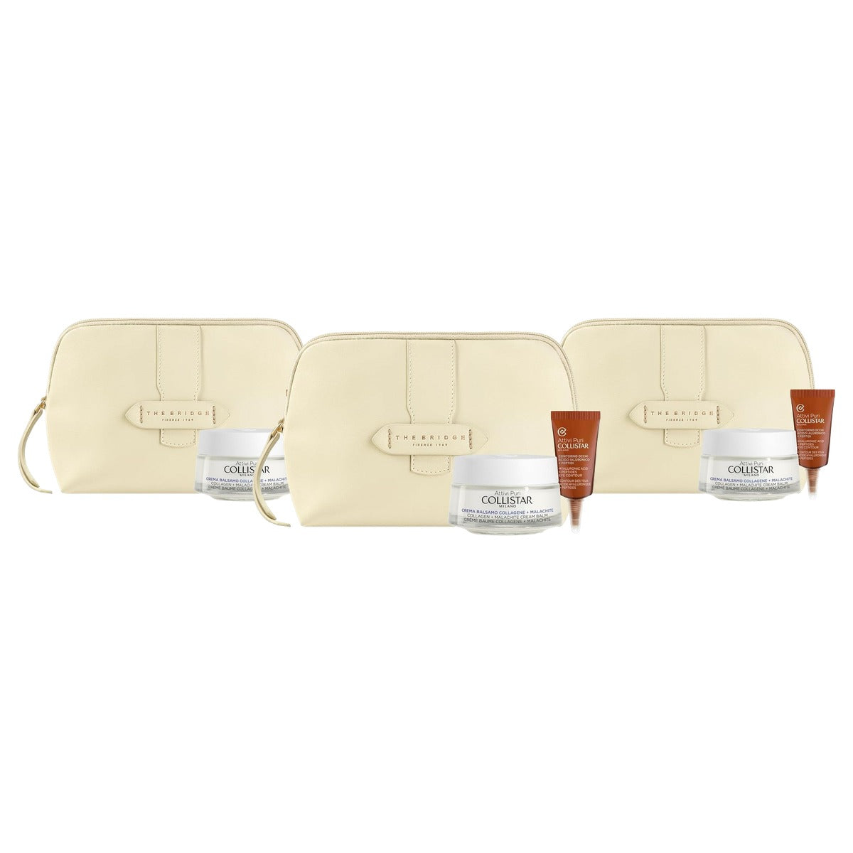 Collistar Attivi Puri Crèmebalsem, Oogcontour en Toilettas 50 + 5 ml - 3-pack