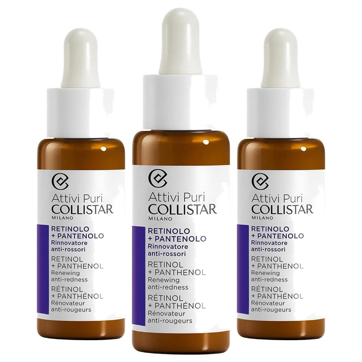 Collistar Attivi Puri Gocce Viso Retinolo + Pantenolo 30 ml - 3-pack