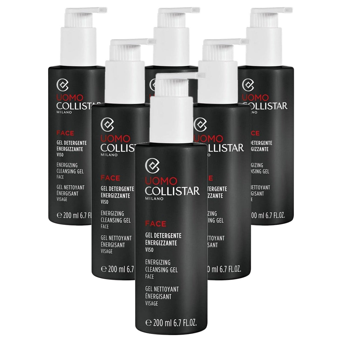 Collistar Energetiserende Gezichtsreinigingsgel voor Heren 200 ml - 6-pack