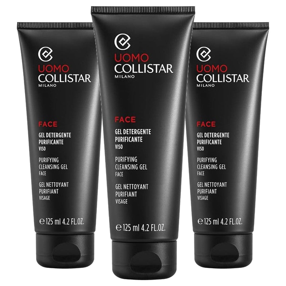 Collistar Gezichtsgel voor Heren met Actieve Kool 125 ml - 3-pack