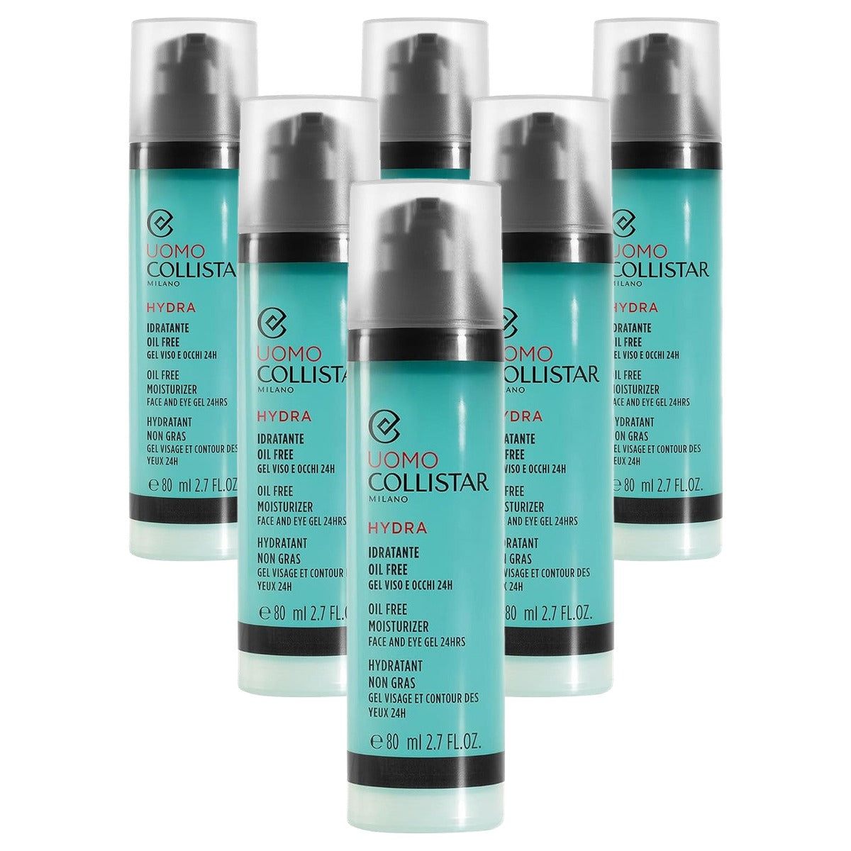 Collistar Hydra Vochtinbrengende Gezichts- en Ooggel voor Mannen 80 ml - 6-pack
