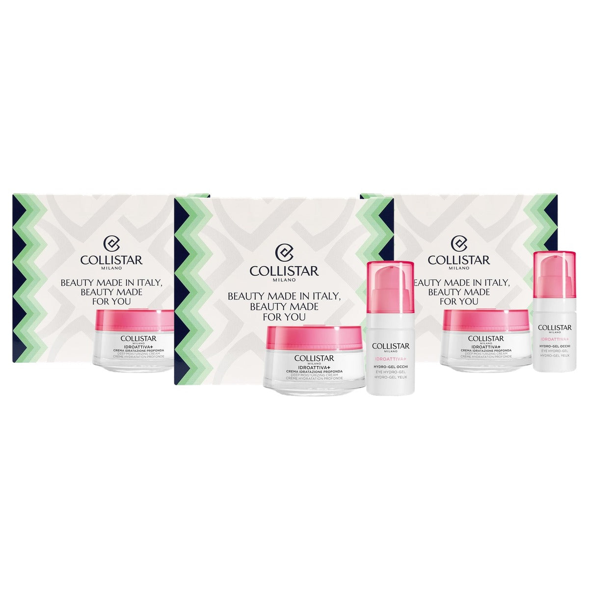 Collistar Idroattiva+ Cadeauset Hydraterende Crème 50 ml + Hydro-Gel Oogverzorging 15 ml - 3-pack