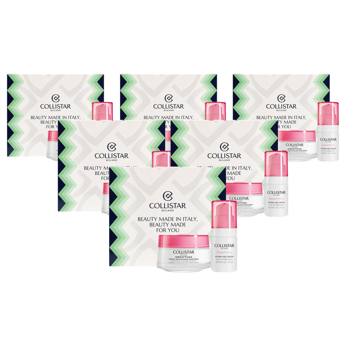 Collistar Idroattiva+ Cadeauset Hydraterende Crème 50 ml + Hydro-Gel Oogverzorging 15 ml - 6-pack