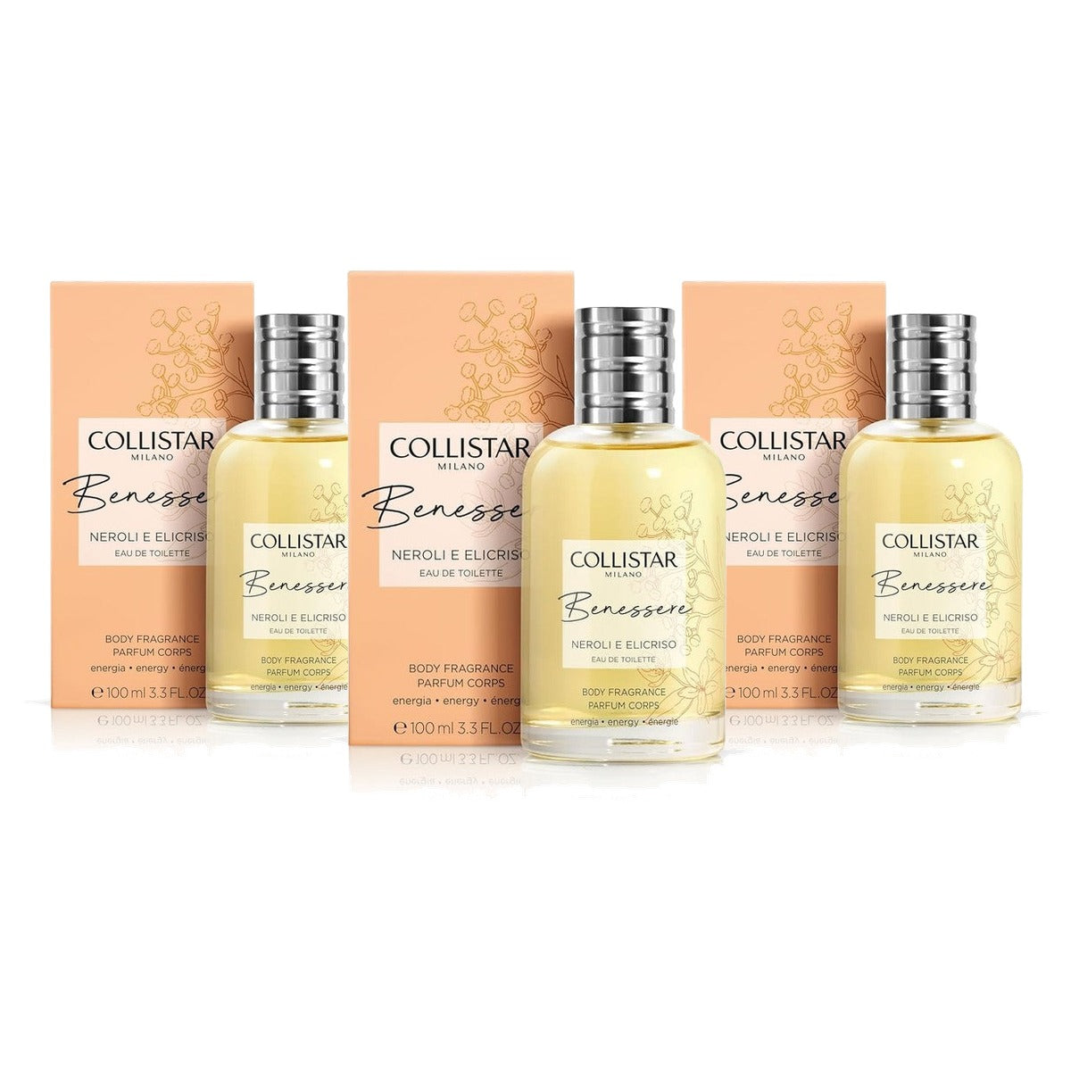 Collistar Neroli & Elicrisio Eau de Toilette Uniseks 100 ml - 3-pack