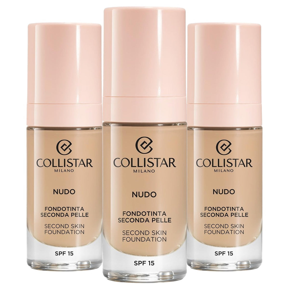 Collistar Nude Second Skin Foundation SPF 15 2N Beige 30 ml - 3-pack