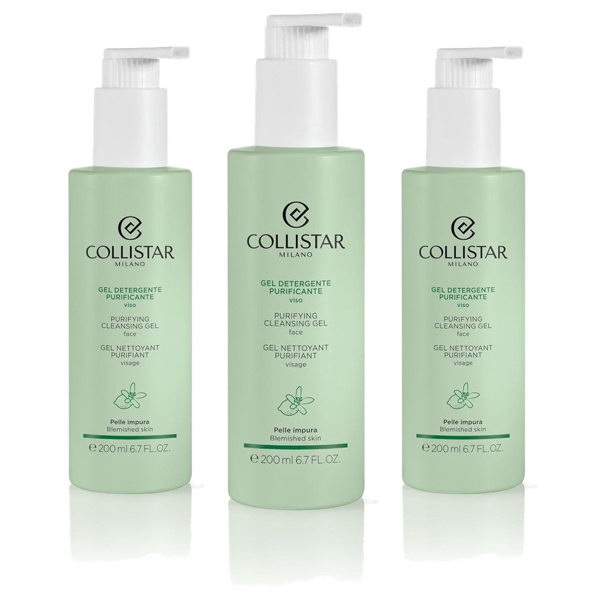 Collistar Reinigende Reinigingsgel voor Onzuivere Huid 200 ml - 3-pack
