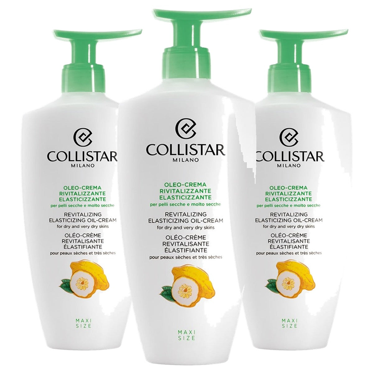Collistar Revitaliserende Elastische Oleo-Crème voor Droge Huid 400 ml - 3-pack