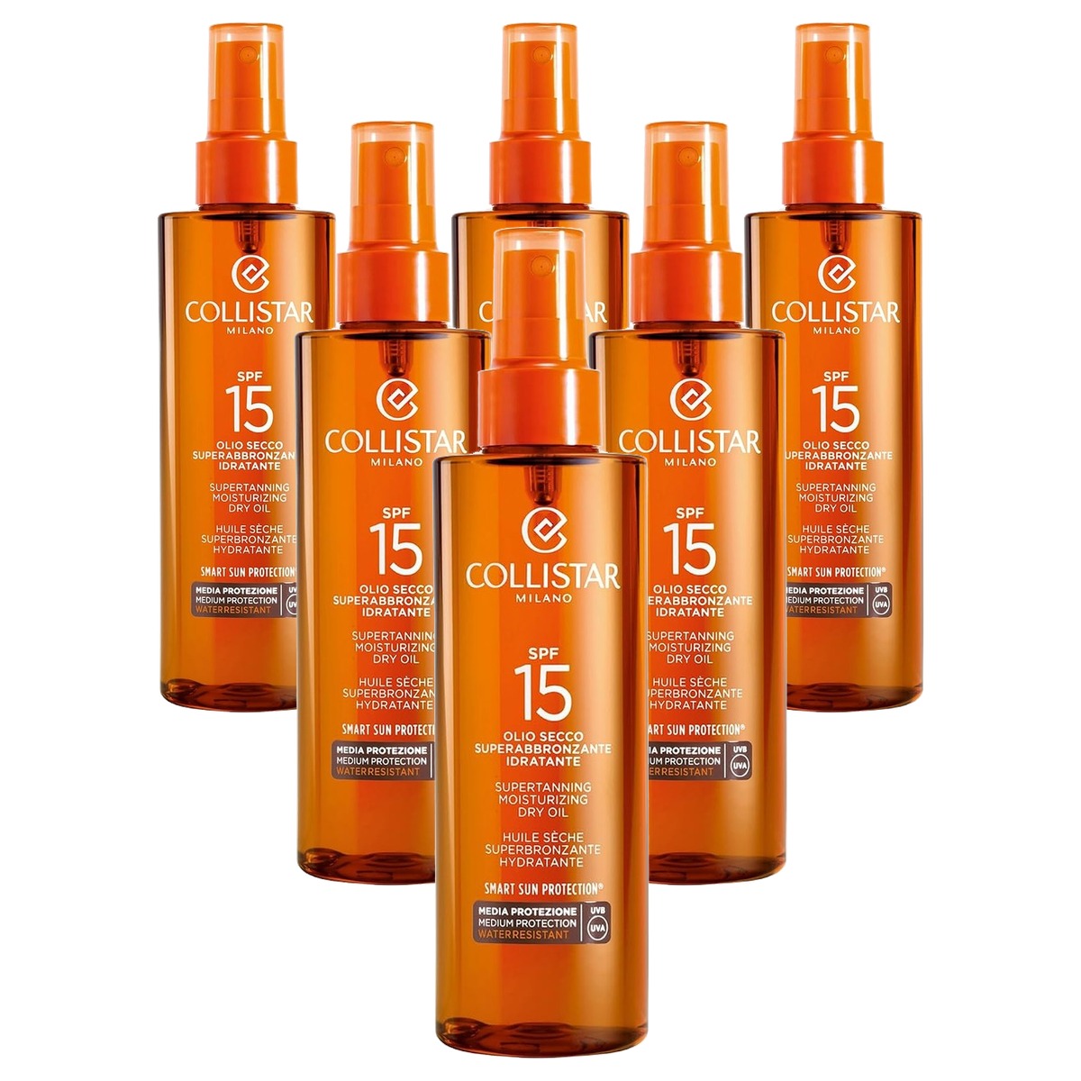 Collistar Vochtinbrengende Superbruinende Droge Olie SPF 15 200 ml - 6-pack