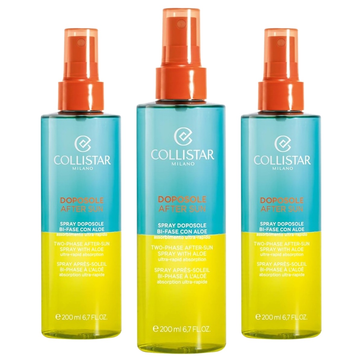 Collistar Tweefasige Aftersunspray met Aloë en Amandelolie 200 ml - 3-pack