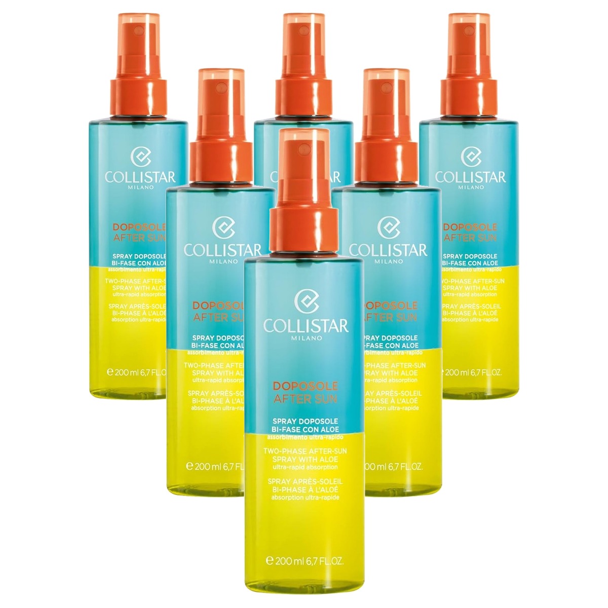 Collistar Tweefasige Aftersunspray met Aloë en Amandelolie 200 ml - 6-pack