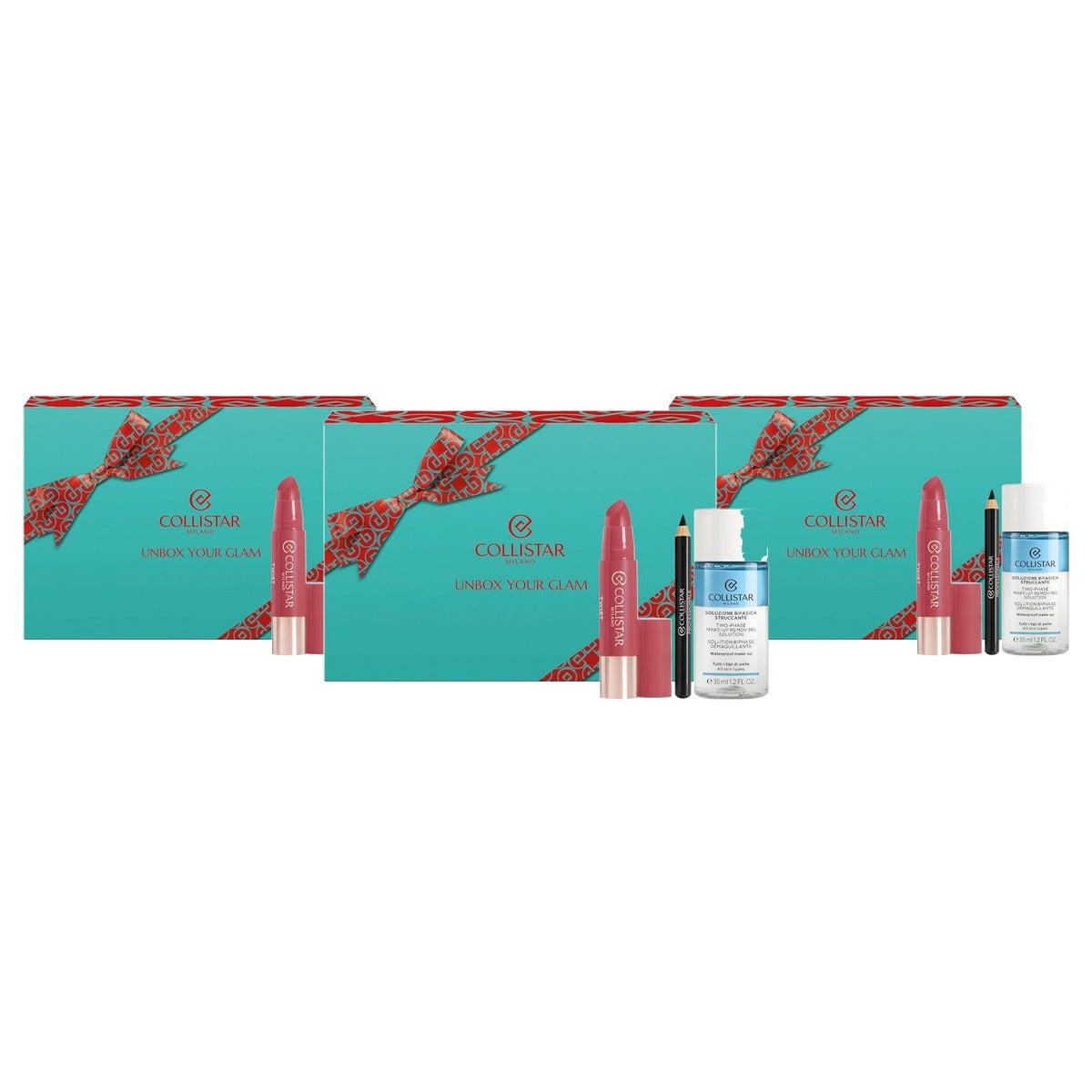 Collistar Twist Balmy Lipgloss Cadeauset + Mini-Oogstift + Make-up Remover 35 ml - 3-pack