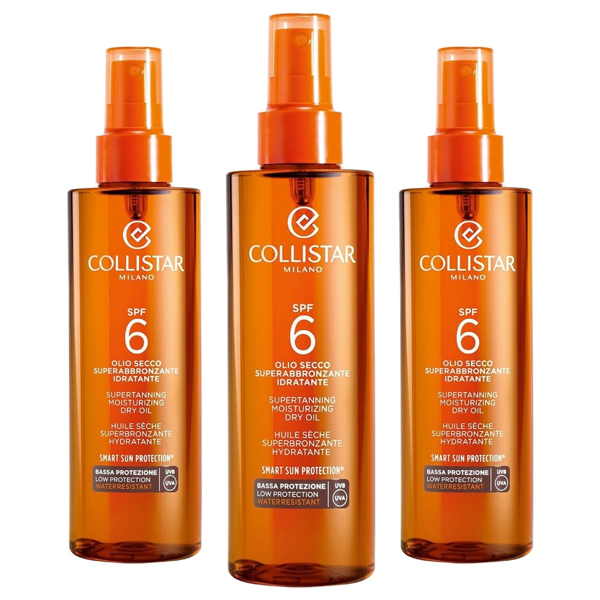 Collistar Vochtinbrengende Superbruinende Droge Olie SPF 6 Spray 200 ml - 3-pack