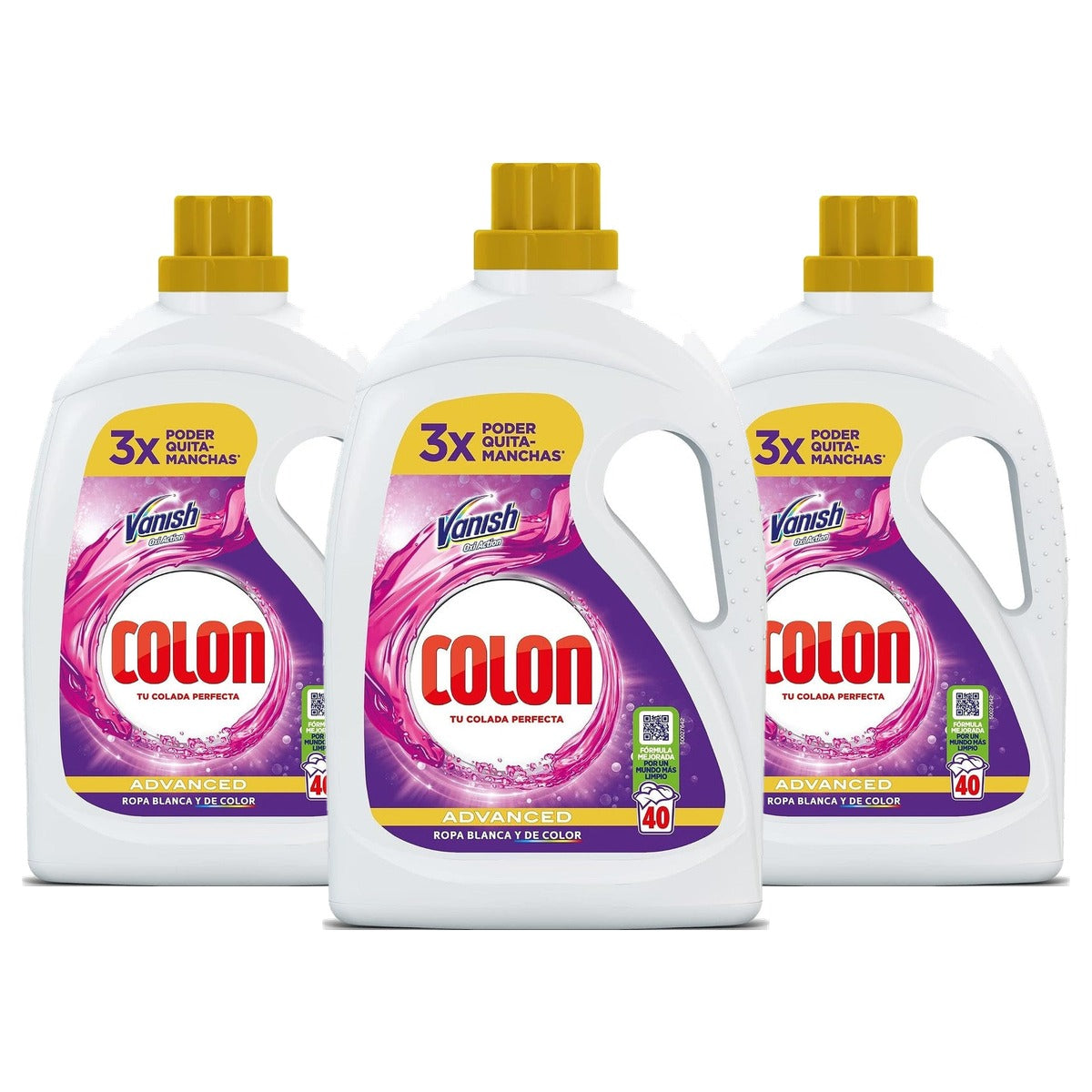 Colon Vanish Powergel 2-in-1 Wasmiddel + Vlekverwijderaar 3 x 1,8 l - Voordeelverpakking