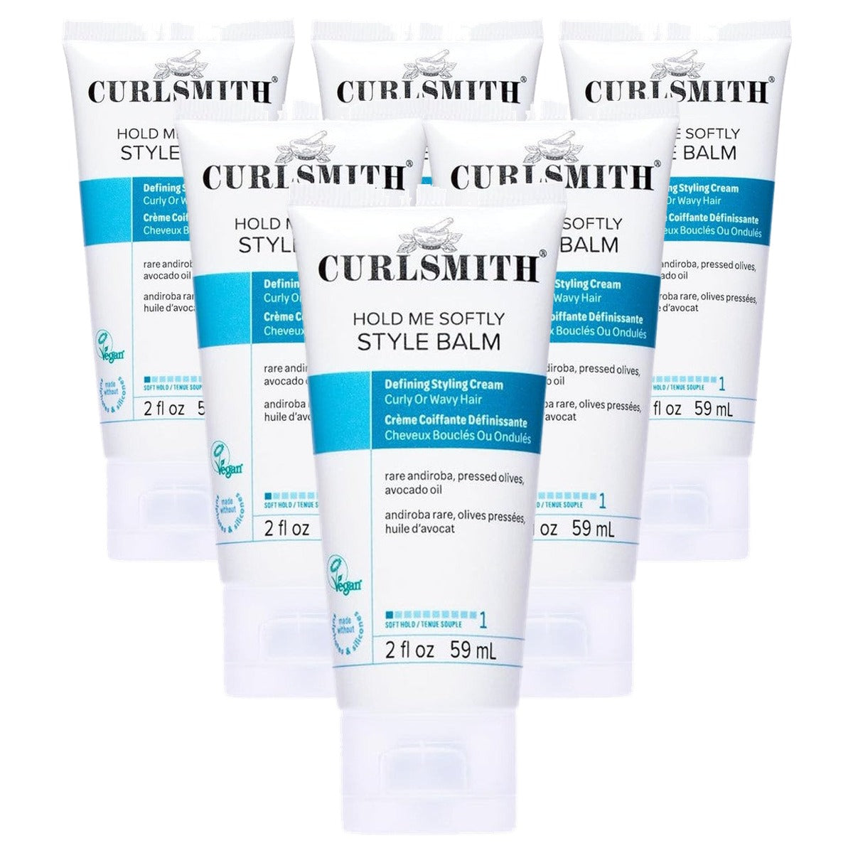 Curlsmith Hold Me Softly Stylingcrème voor Golvend en Krullend Haar - 6-pack