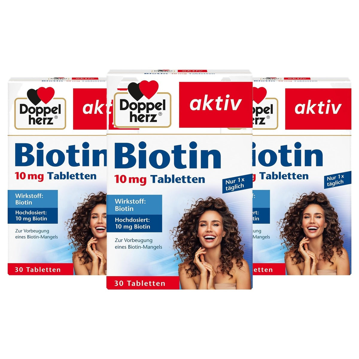 Doppelherz Biotine 10 mg 30 Tabletten - ter Voorkoming van Biotinegebrek - 3-pack