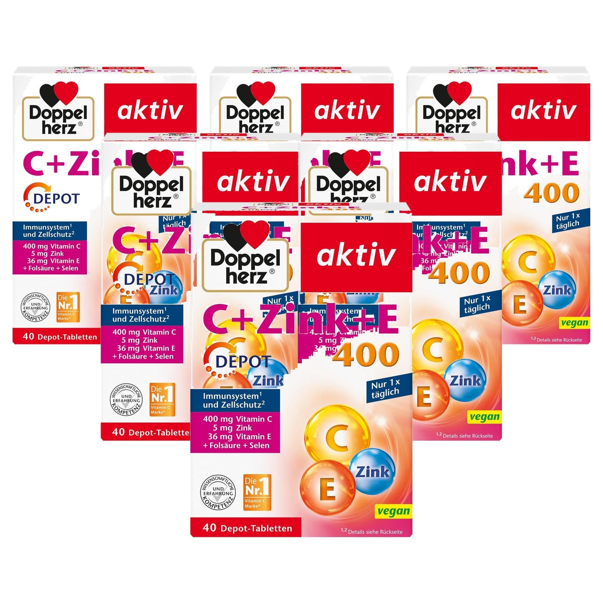 Doppelherz C + Zink + E 400 Depot 40 Tabletten - 6-pack