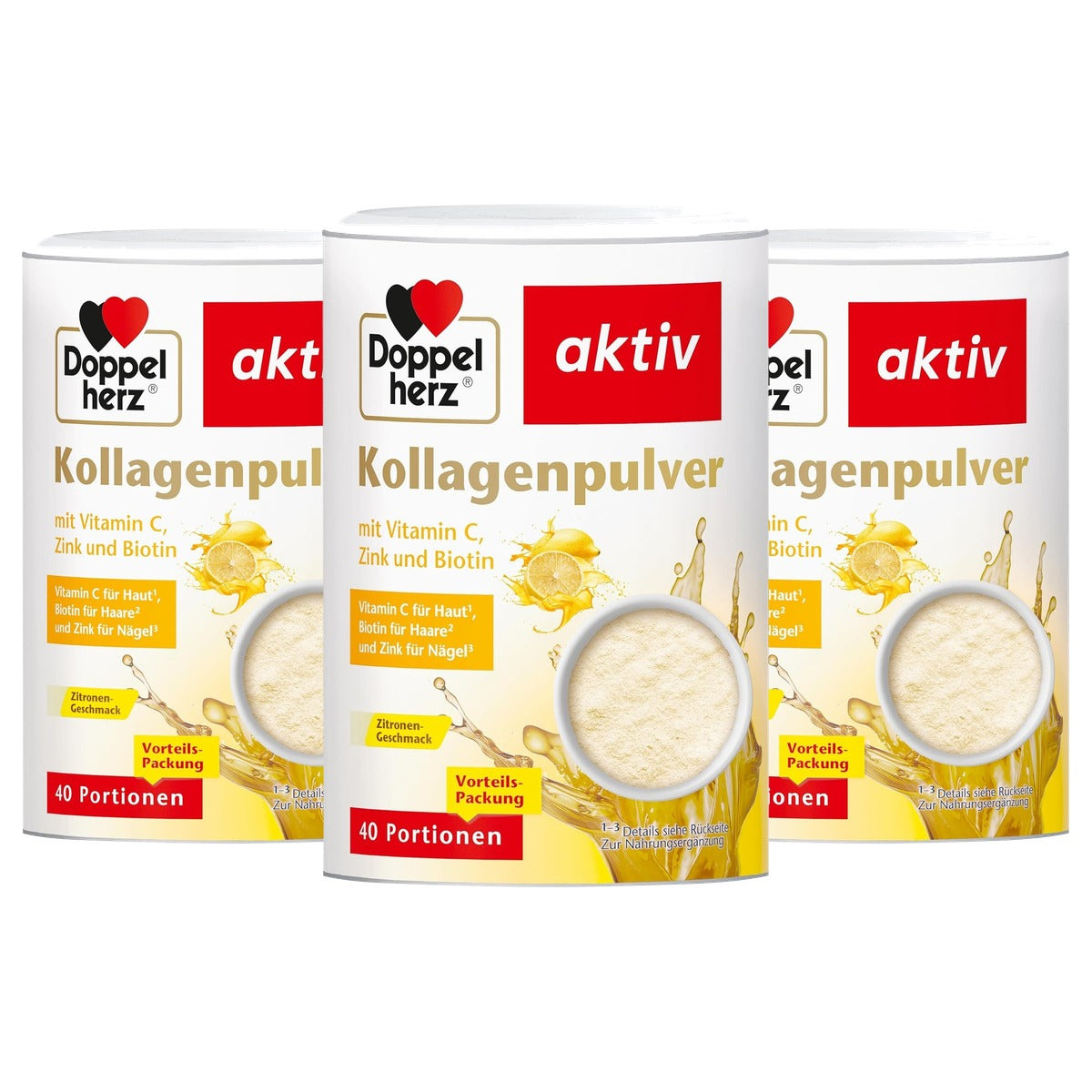 Doppelherz Collageenpoeder Citroen 300 g - 3-pack