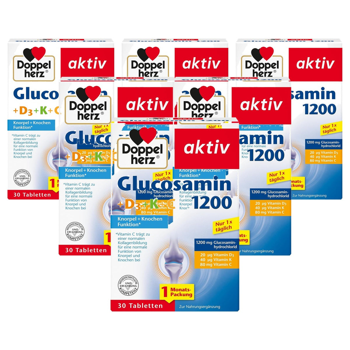 Doppelherz Glucosamine 1200 + D3 + K + C 3 tabletten - 6-pack