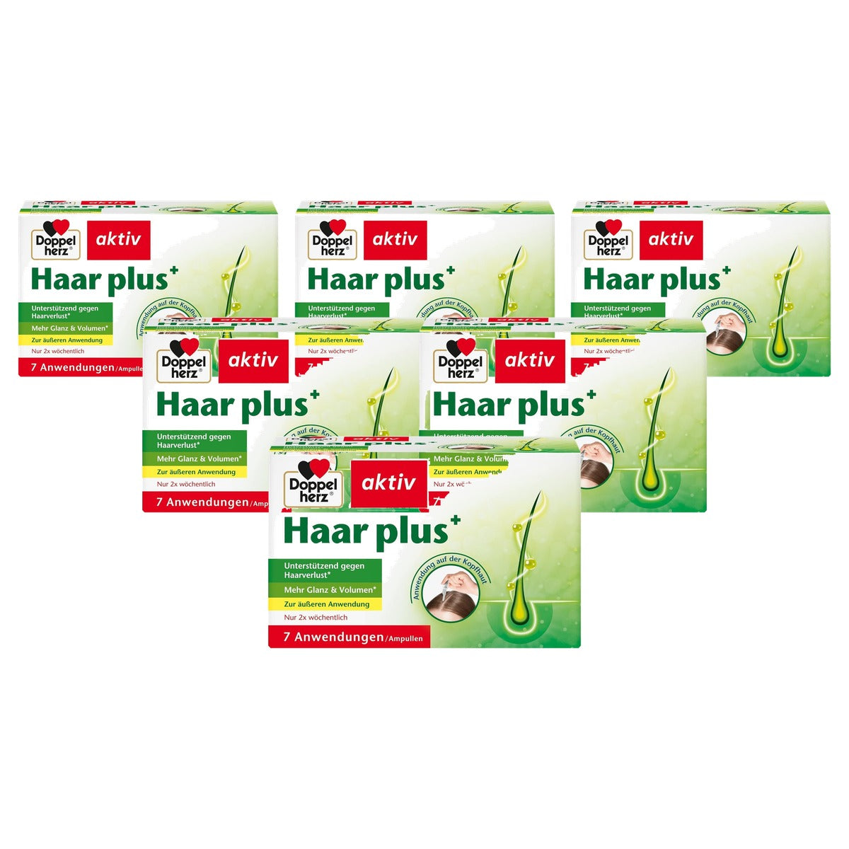 Doppelherz Haar Plus+ Verzorgingsampullen 7 x 6 ml - 6-pack