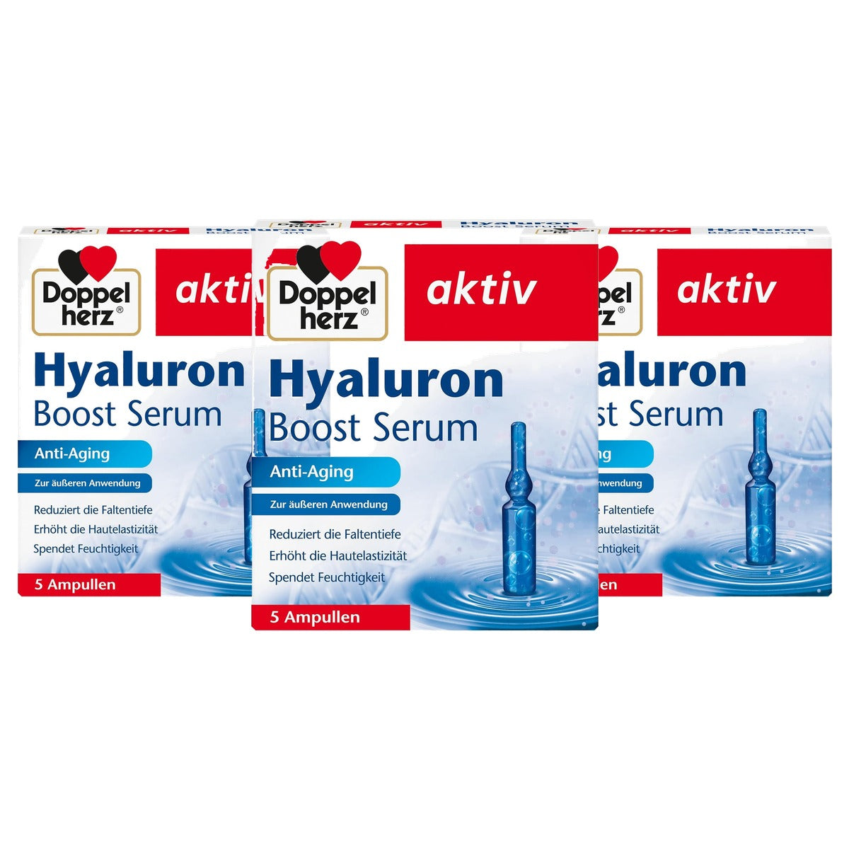 Doppelherz Hyaluron Boost Serum Anti-Aging 5 x 2 ml - 3-pack