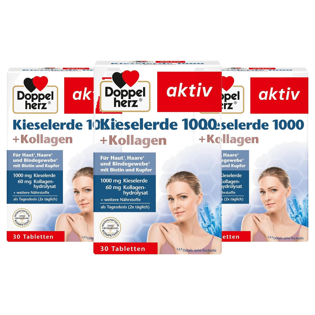 Doppelherz Kieselaarde + Collageen 30 tabletten - 3-pack