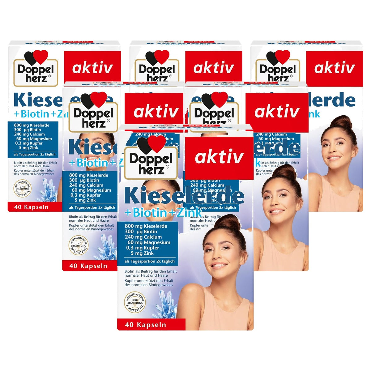 Doppelherz Kiezelaarde + Biotine + Zink 40 Capsules - 6-pack